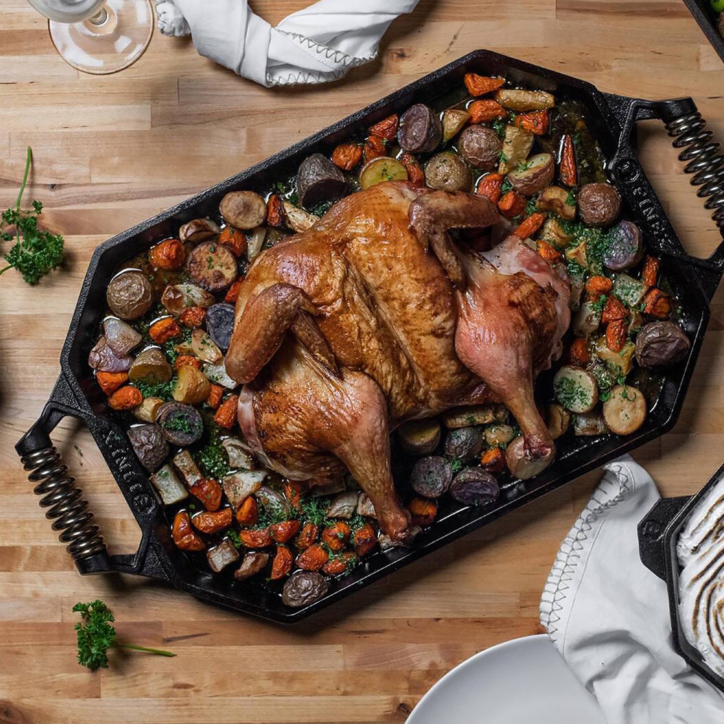 cooked chicken on finex griddle