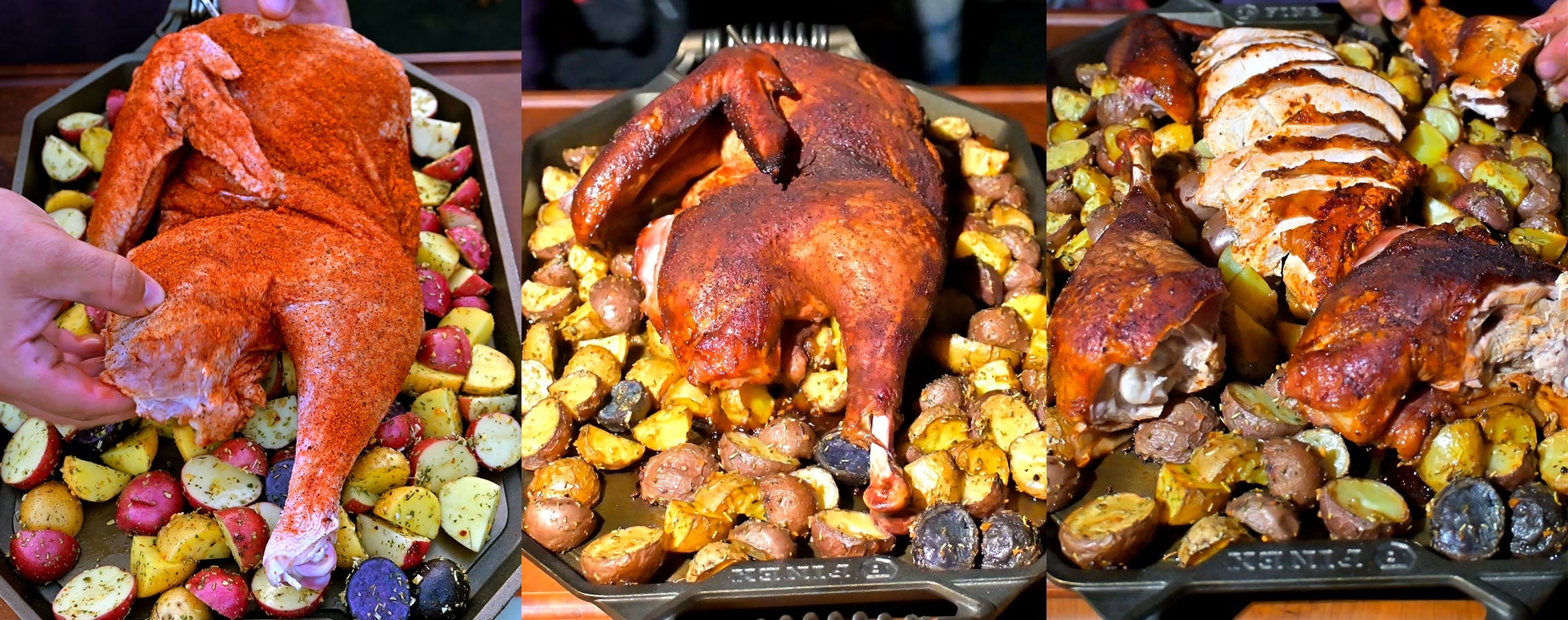 SMOKED TURKEY OVER POTATOES