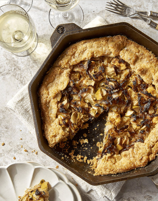 HAZELNUT CROSTATA WITH ROASTED CABBAGE, APPLE, AND GOAT CHEESE