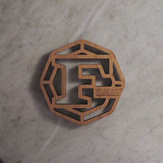 video of a FINEX wooden trivet