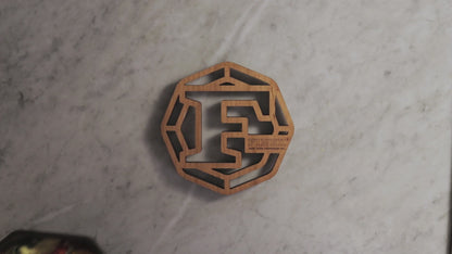 video of a FINEX wooden trivet