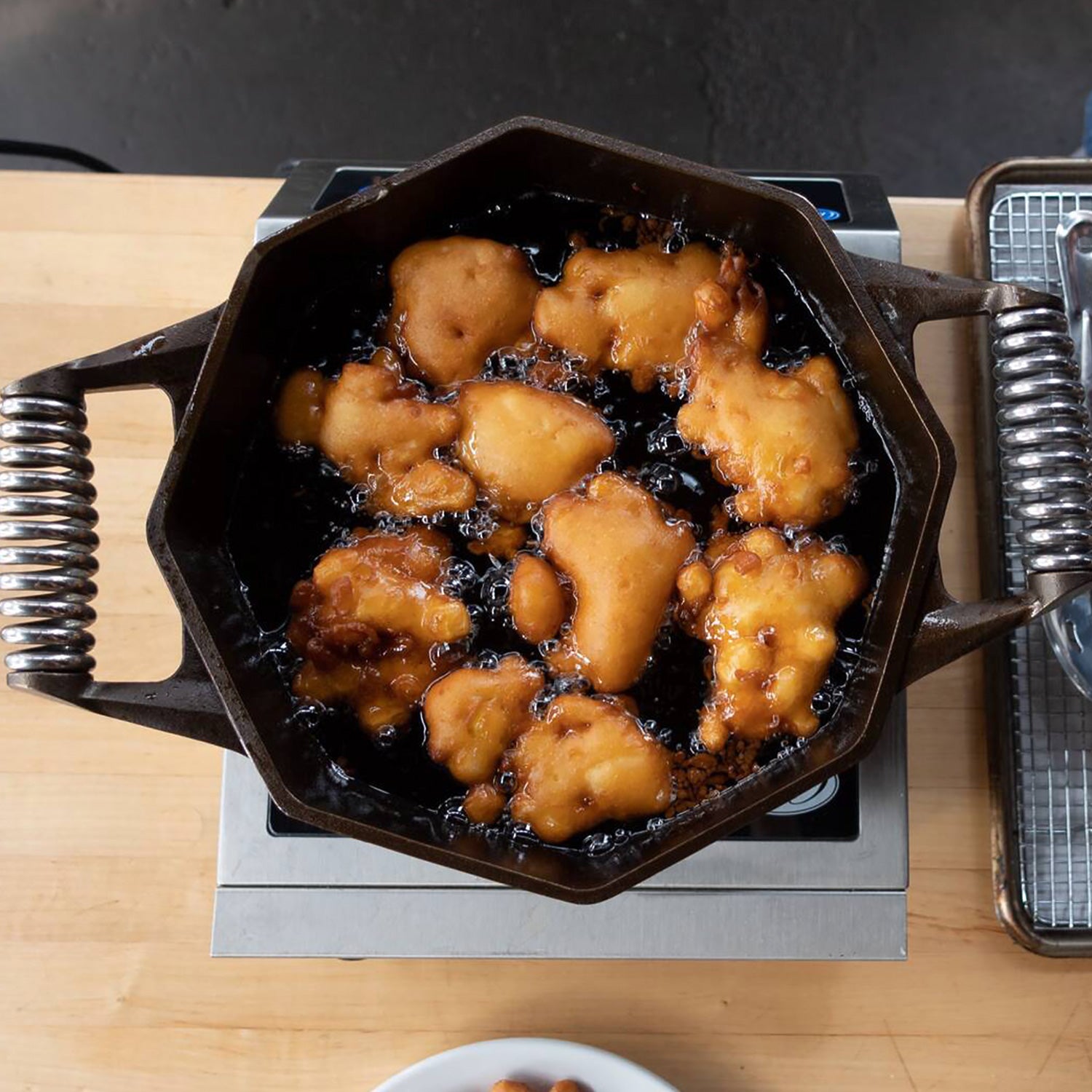 deep frying with dutch oven