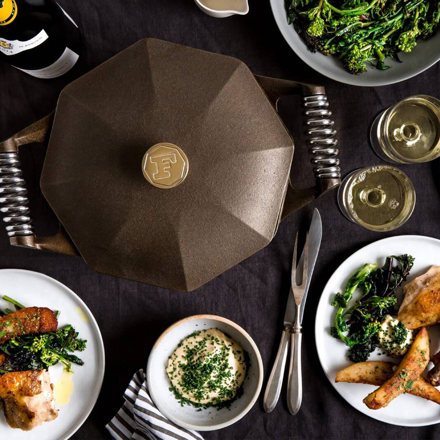 set table with finex dutch oven